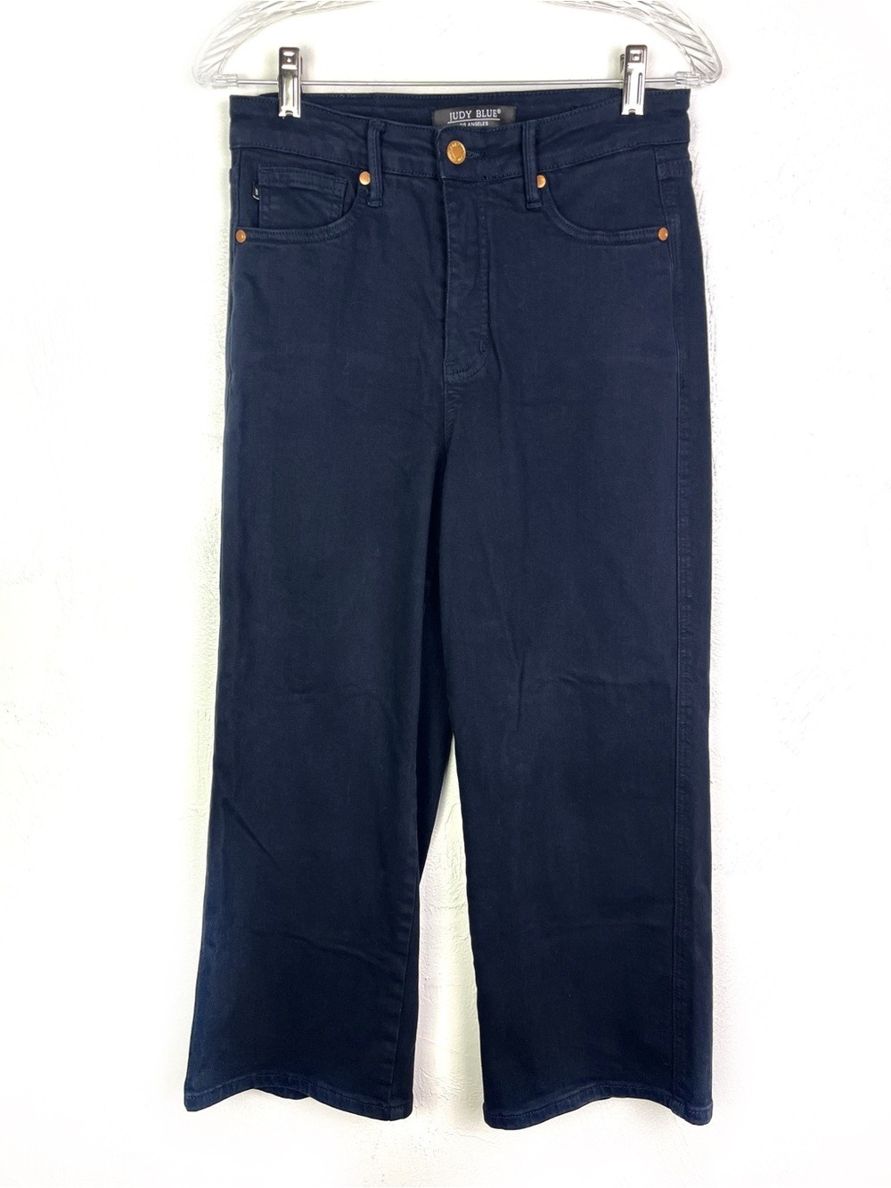 Judy Blue Garmet Dyed Wide Leg Cropped Black Denim Jeans size 28 - Picture 2 of 5